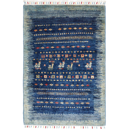 Tappeto Originale Siva Pakistan 82x120 Blu Azzu
