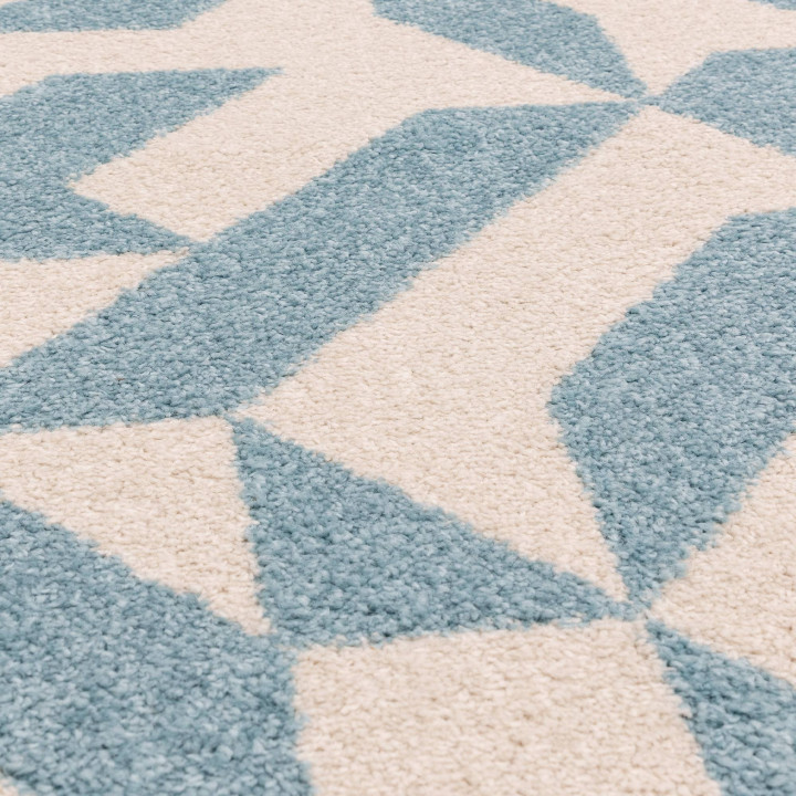 Rug Muse geometric light beige dusty blue 160x23