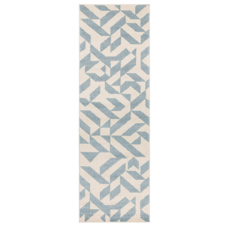 Rug Muse geometric light beige dusty blue 160x23