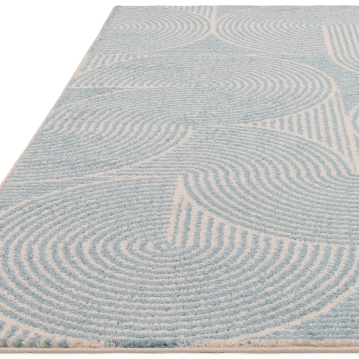 Tappeto Muse geometrico azzurro chiaro e beige 1