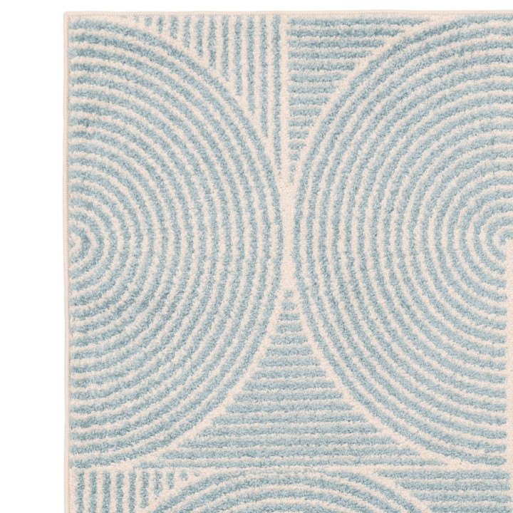 Tappeto Muse geometrico azzurro chiaro e beige 1