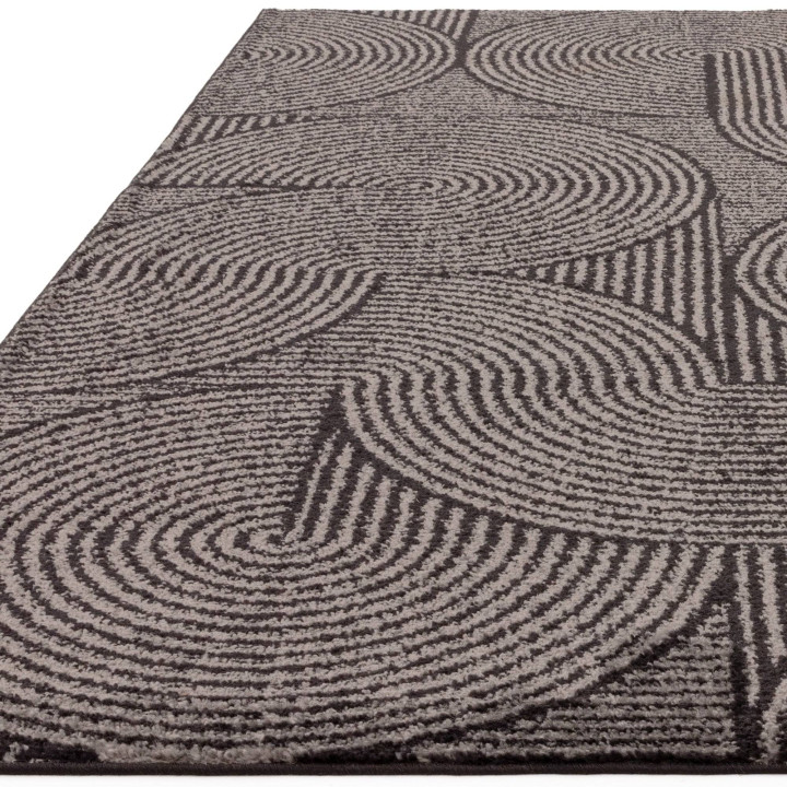 Tappeto Muse geometrico grigio scuro e nero 80x1
