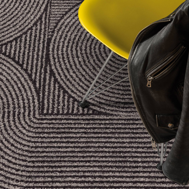 Rug Muse geometric dark grey light grey 160x230
