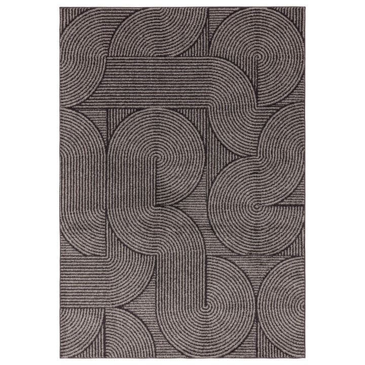 Tappeto Muse geometrico grigio scuro e grigio ch