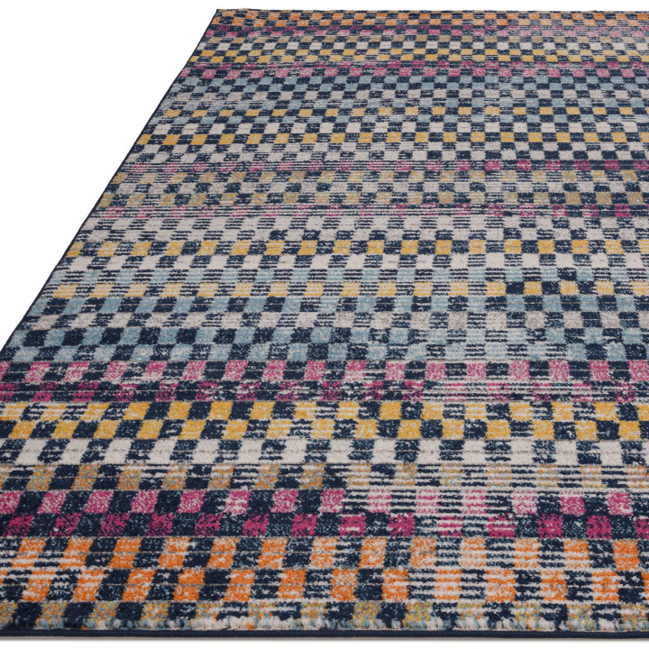 Rug Muse geometric blue yellow pink white grey 2
