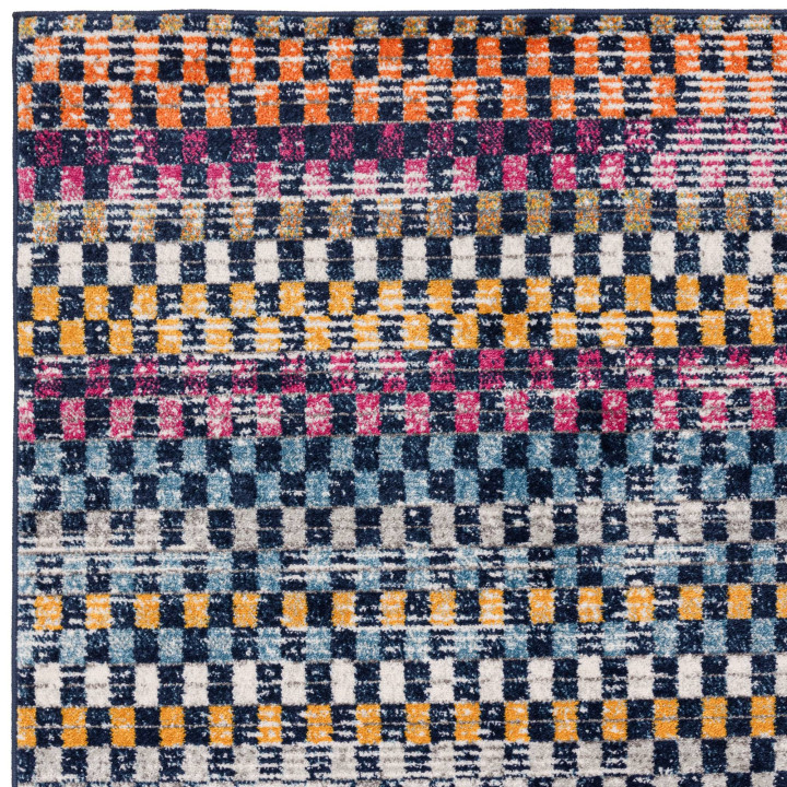 Rug Muse geometric blue yellow pink white grey 2