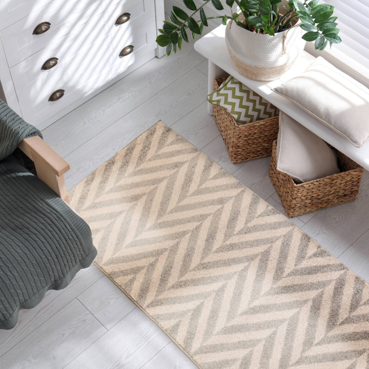 Tappeto Muse geometrico grigio e beige 120x170 c