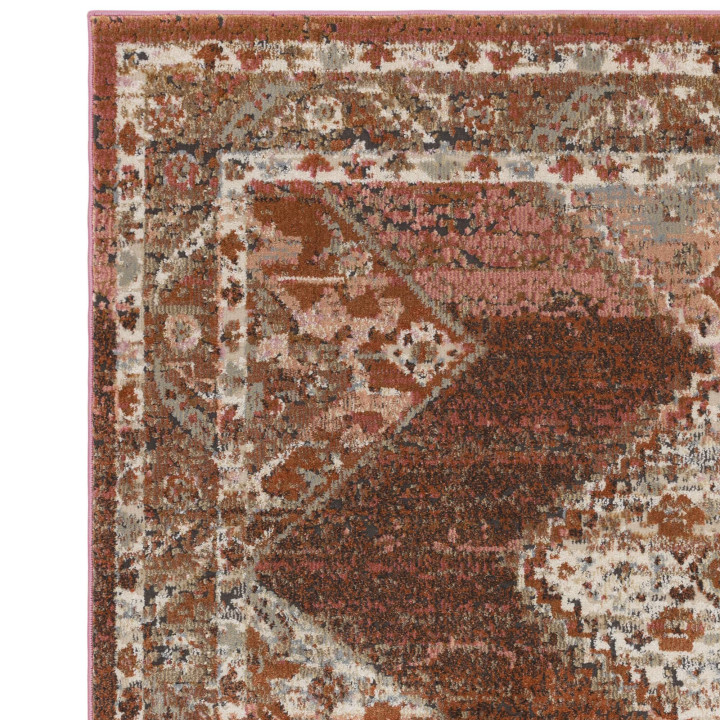 Tappeto Zola stilizzato mattone e ruggine 195x29