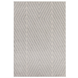 Tappeto Muse geometrico grigio chiaro e bianco 1