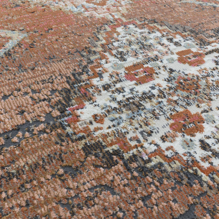 Tappeto Zola stilizzato mattone e ruggine 195x29