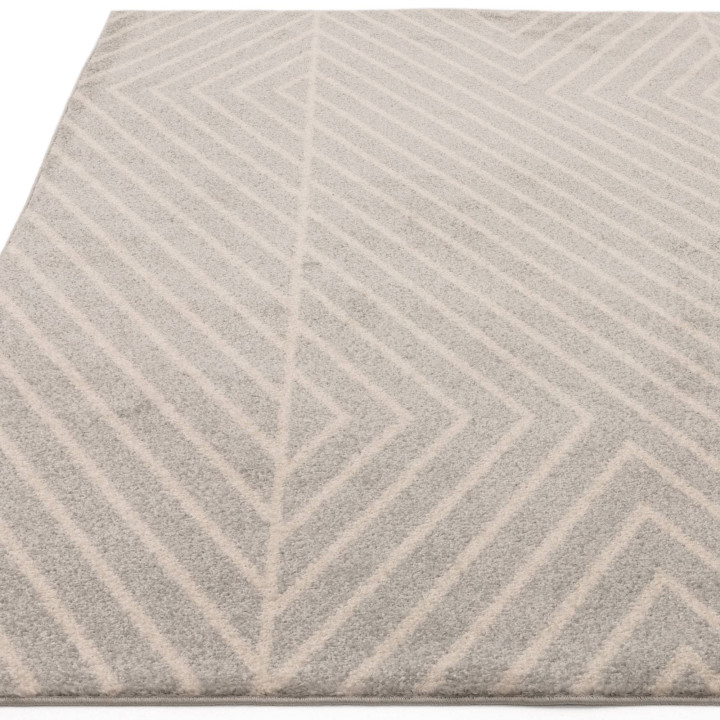 Rug Muse geometric light grey white 120x170 cm