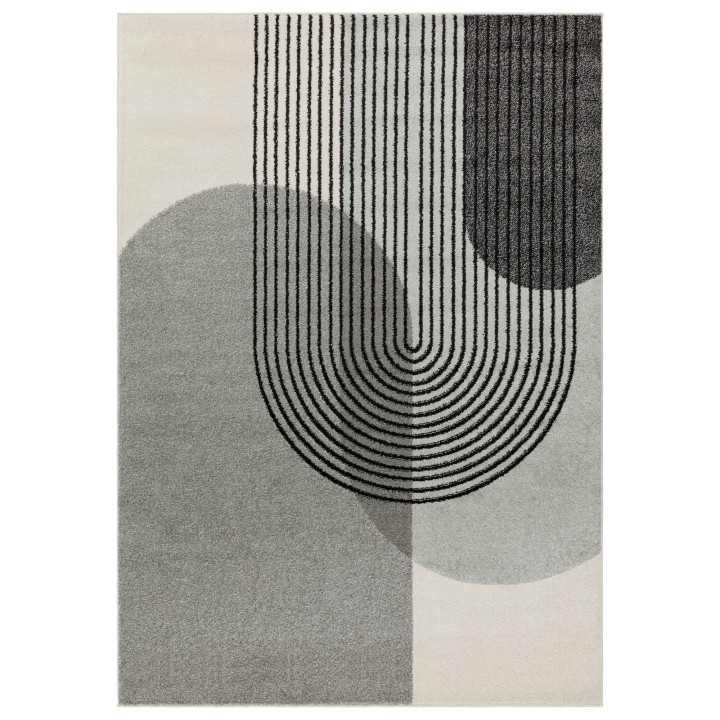 Tappeto Muse geometrico grigio e grigio chiaro 2