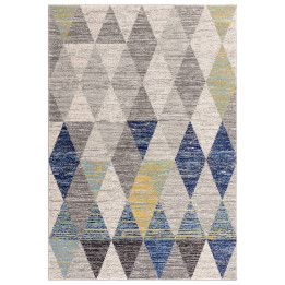 Rug Muse geometric grey blue yellow white 200x29