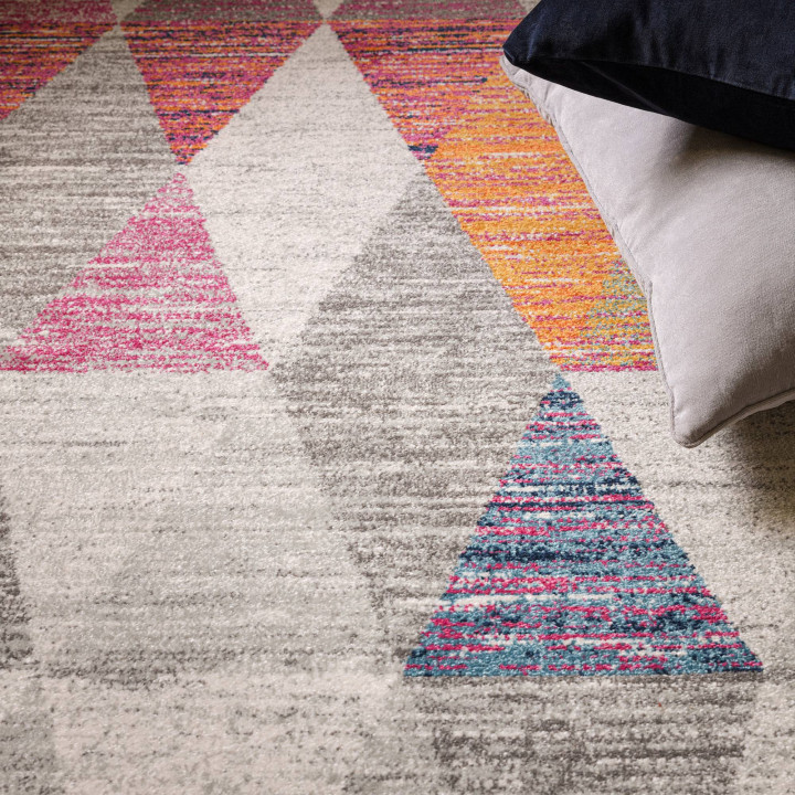 Tappeto Muse geometrico grigio e beige 160x230 c