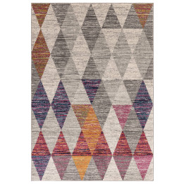 Rug Muse geometric grey beige yellow burgundy bl