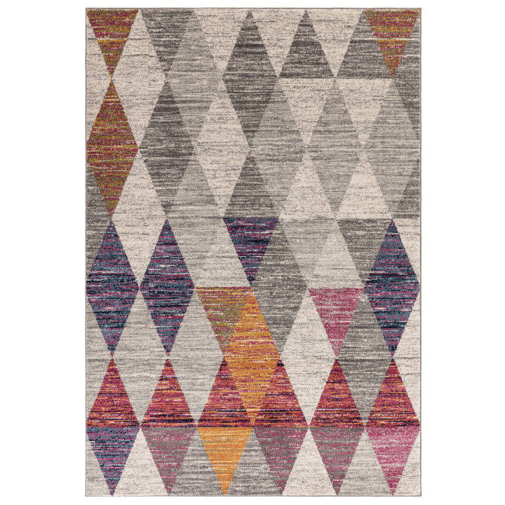 Tappeto Muse geometrico grigio e beige 200x290 c