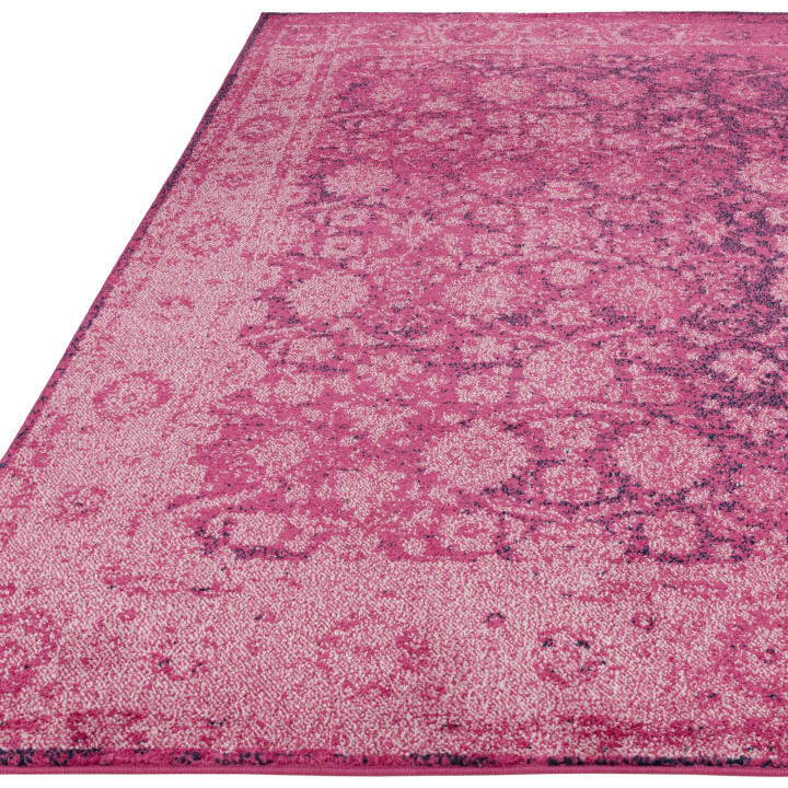 Rug Muse stylized pink dark purple 200x290 cm