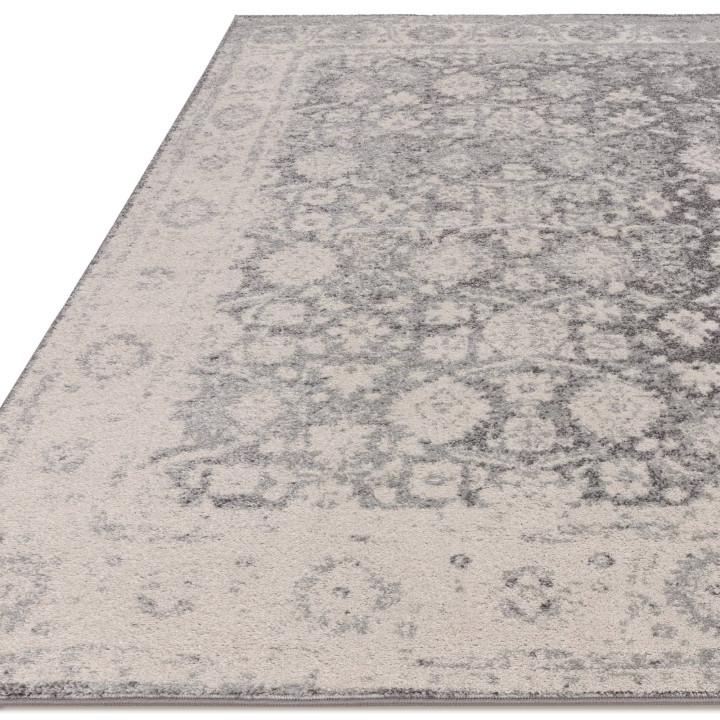 Rug Muse stylized light grey dark grey white 120