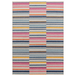 Rug Muse geometric multiblue yellow orange fuchs