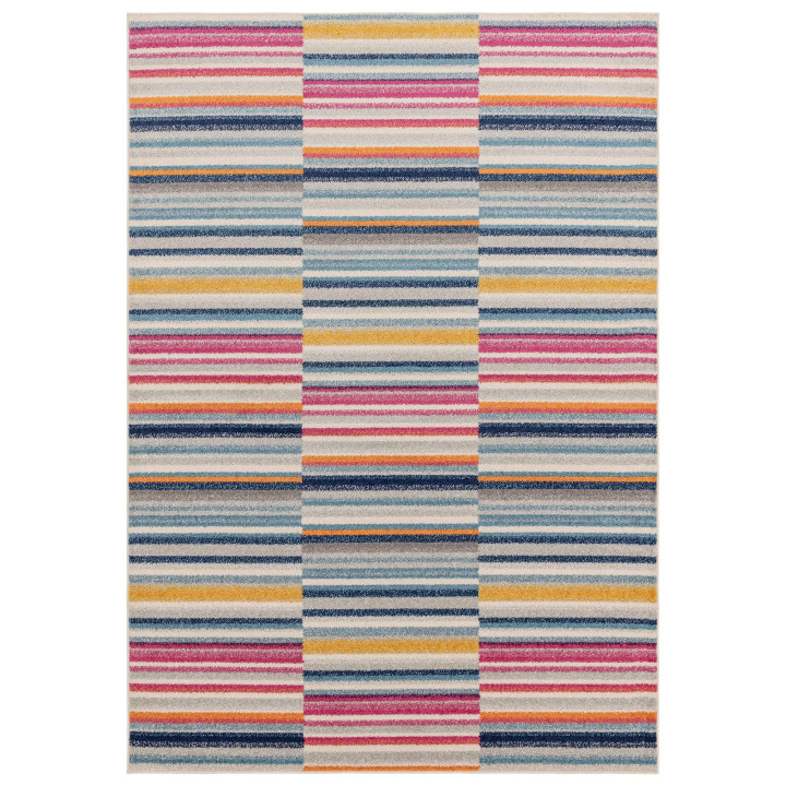 Rug Muse geometric multiblue yellow orange fuchs