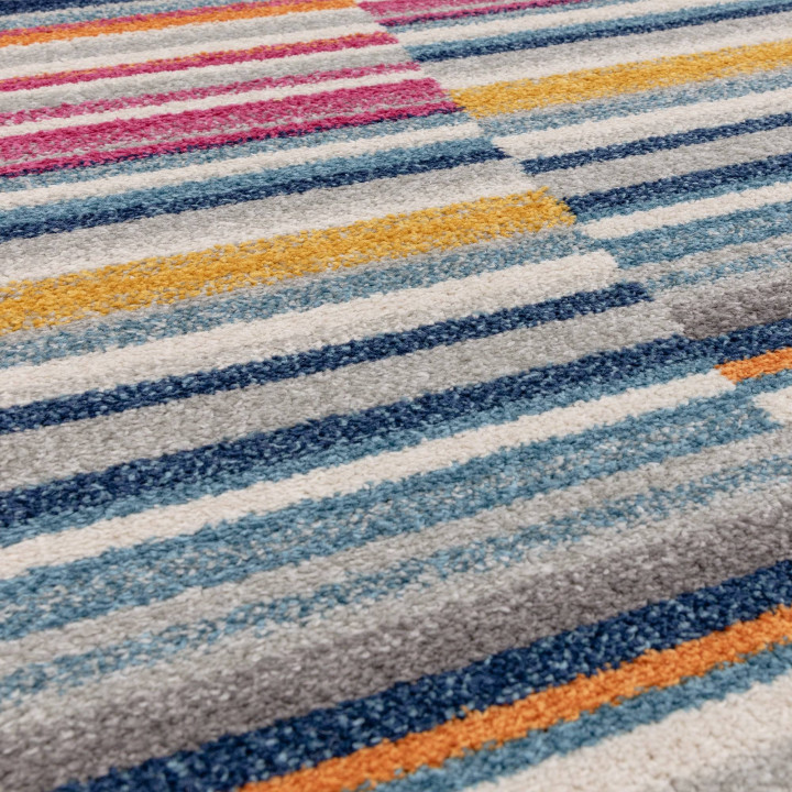 Rug Muse geometric multiblue yellow orange fuchs