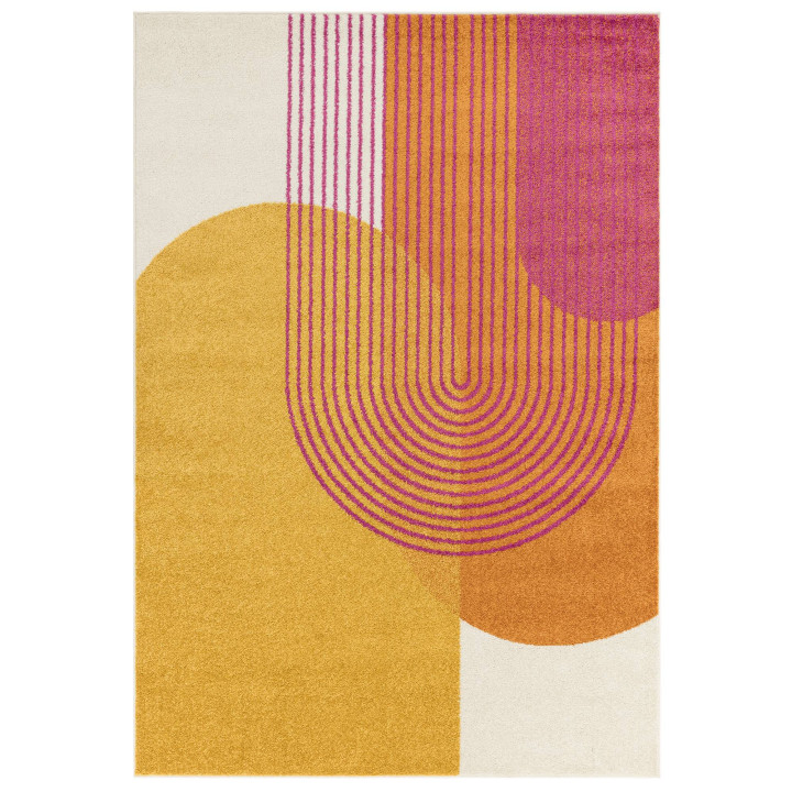 Tappeto Muse geometrico giallo e arancione 80x15