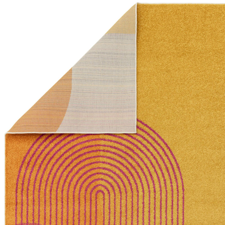 Tappeto Muse geometrico giallo e arancione 80x15