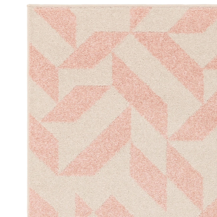 Tappeto Muse geometrico rosa chiaro e beige 200x