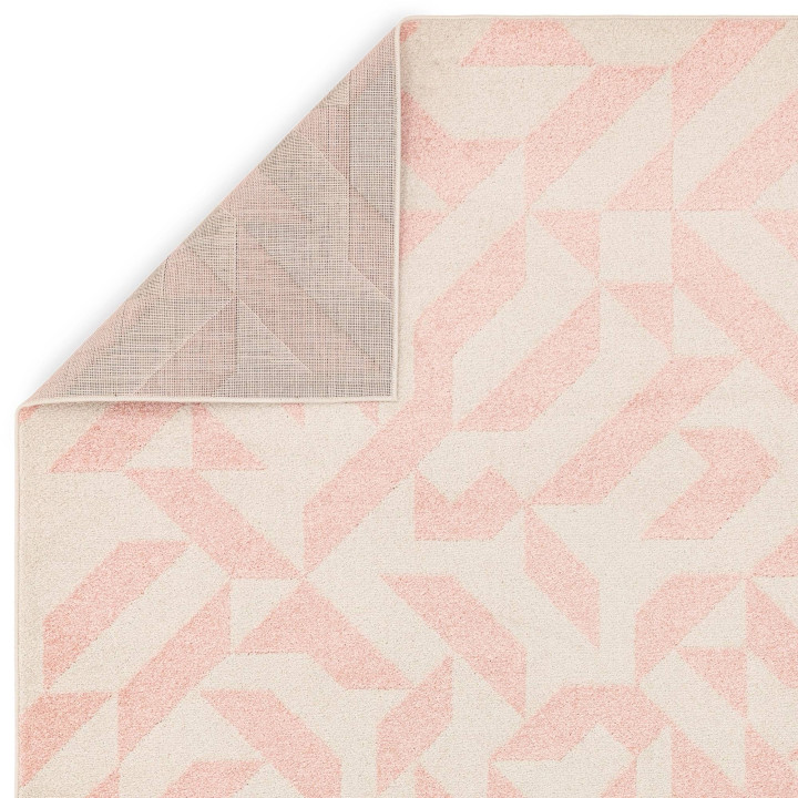 Tappeto Muse geometrico rosa chiaro e beige 200x