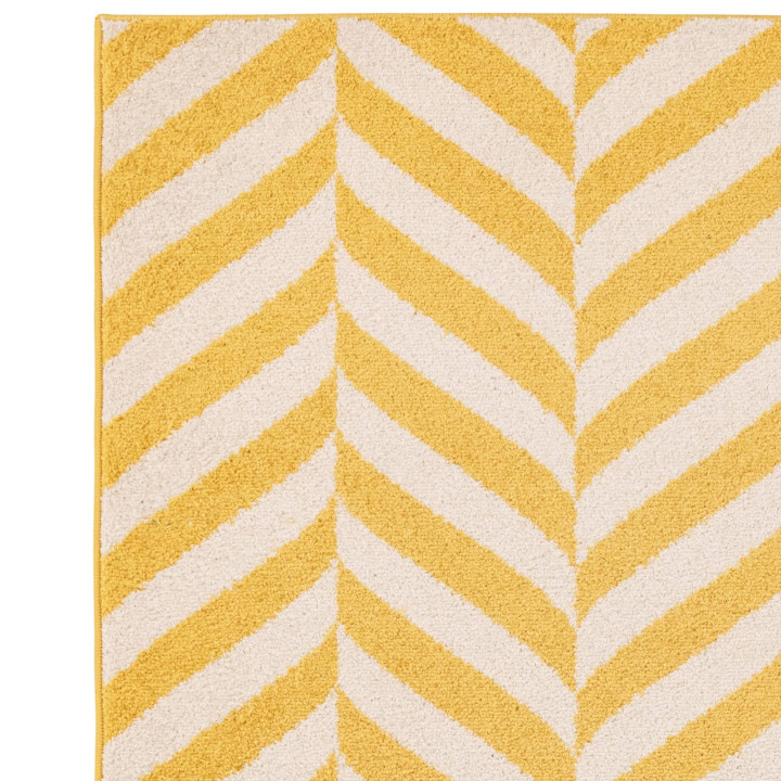 Rug Muse geometric yellow white runner 66x240 cm