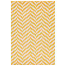 Rug Muse geometric mustard yellow cream white 80