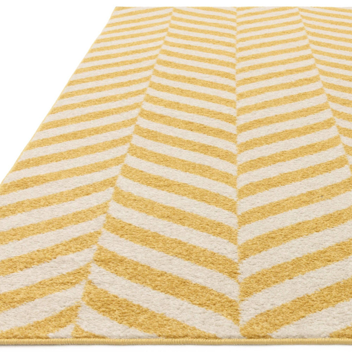 Rug Muse geometric mustard yellow cream white 80