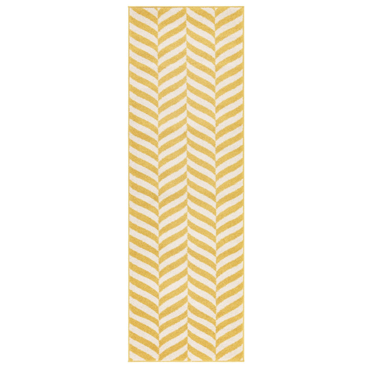 Tappeto Muse geometrico giallo senape e bianco c