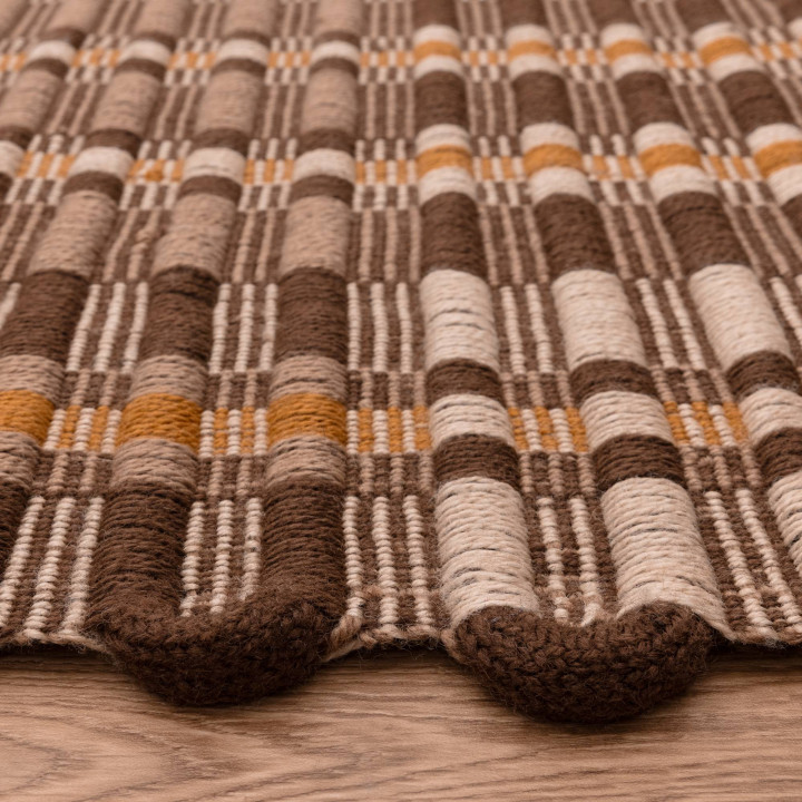 Rug Arden GRS geometric brown beige ochre 120x17