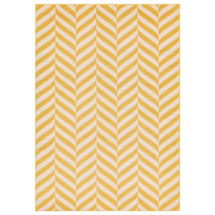 Tappeto Muse geometrico giallo senape e bianco c