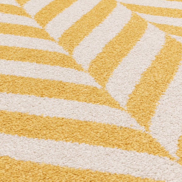 Tappeto Muse geometrico giallo senape e bianco c