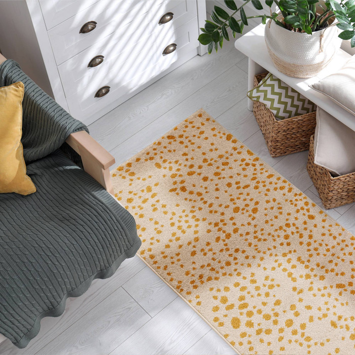 Tappeto Muse astratto giallo e beige corsia 66x2