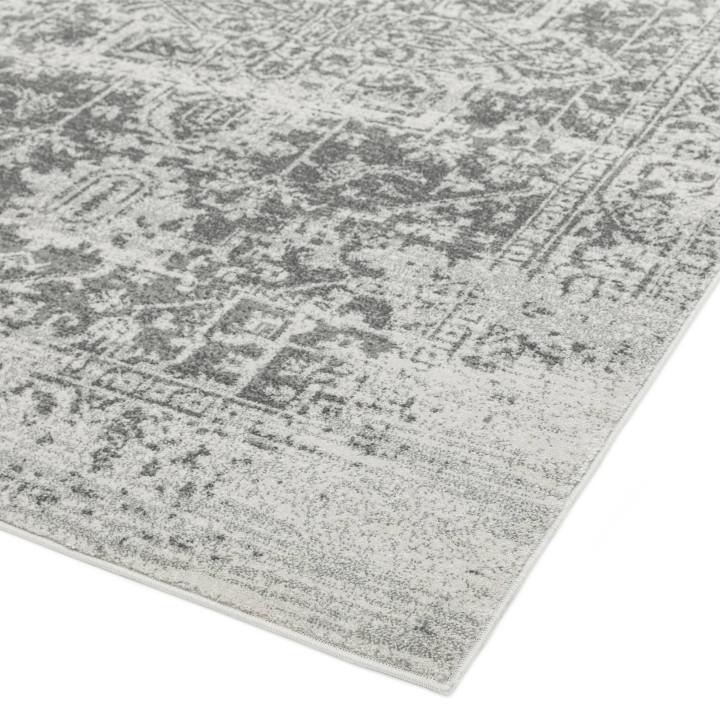 Tappeto Nova medaglione floreale grigio chiaro e