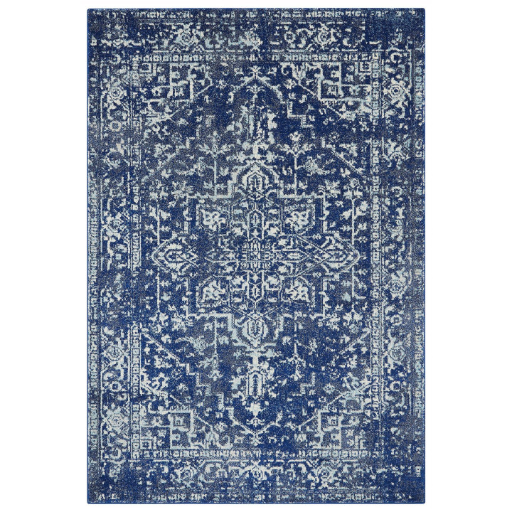 Rug Nova floral with medallion blue white 80x150