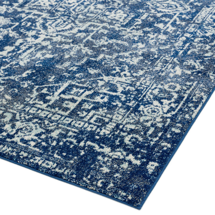 Rug Nova floral with medallion blue white 80x150