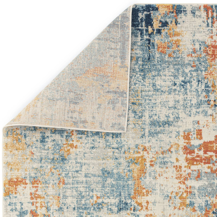 Rug Nova abstract blue orange yellow beige light