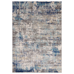 Tappeto Nova astratto blu e grigio 80x150 cm