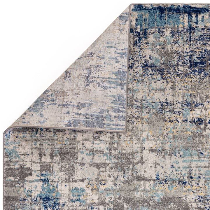 Tappeto Nova astratto blu e grigio 80x150 cm