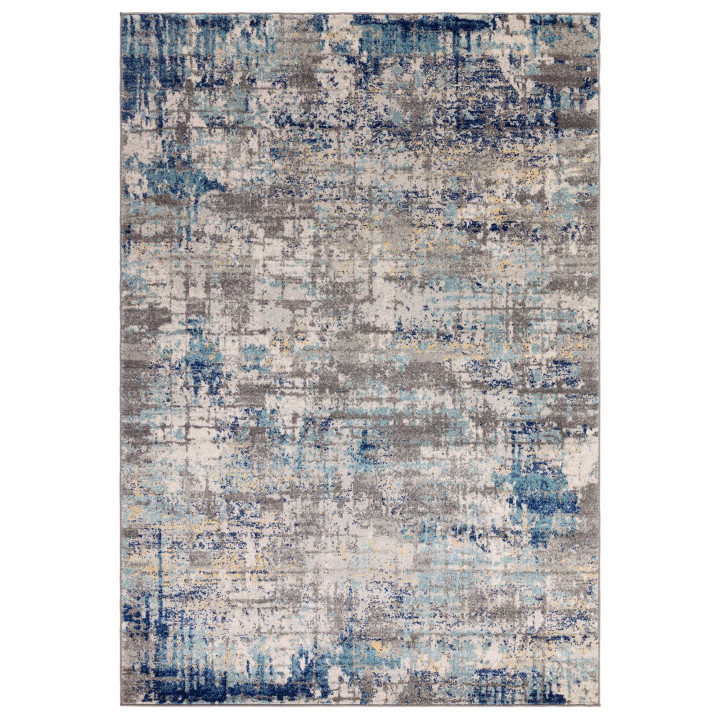 Rug Nova abstract blue light blue grey beige yel