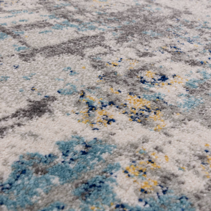 Rug Nova abstract blue light blue grey beige yel