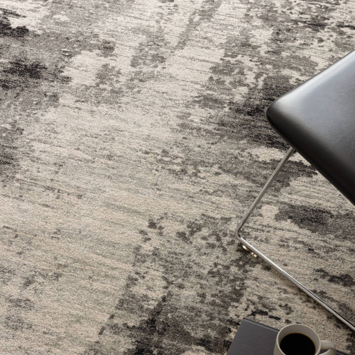 Rug Nova abstract grey silver black white 80x150