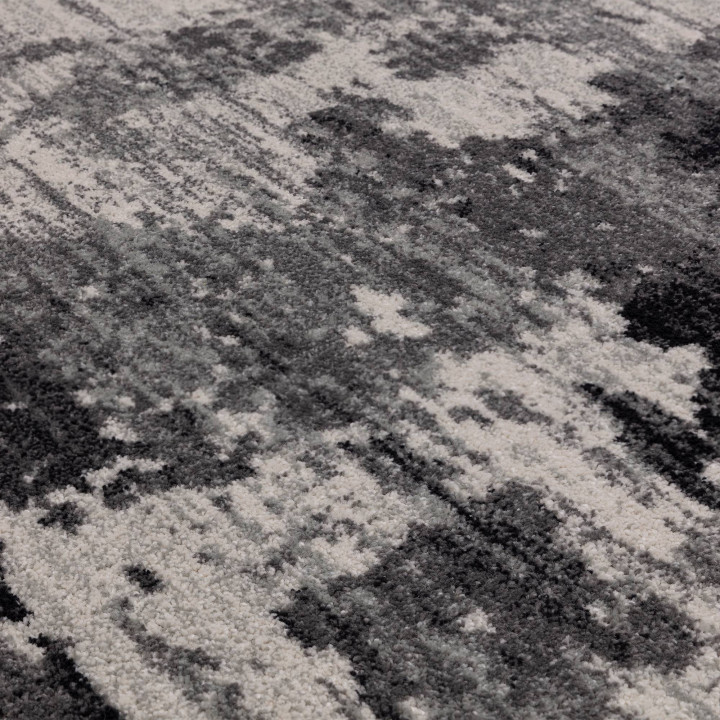 Tappeto Nova astratto grigio e argento 80x150 cm