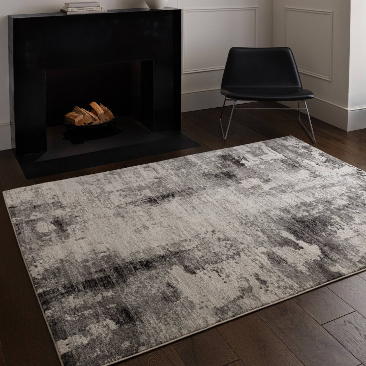 Rug Nova abstract grey dark grey silver white 20