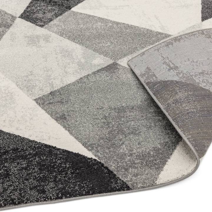 Rug Nova geometric light grey dark grey black of
