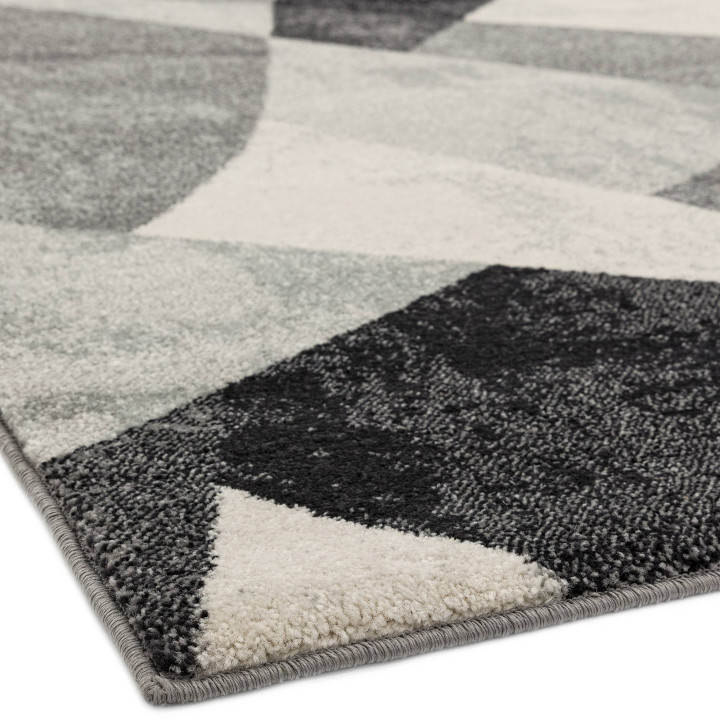 Rug Nova geometric light grey dark grey black of